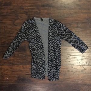 Leopard Cropped Sleeve Cardigan
